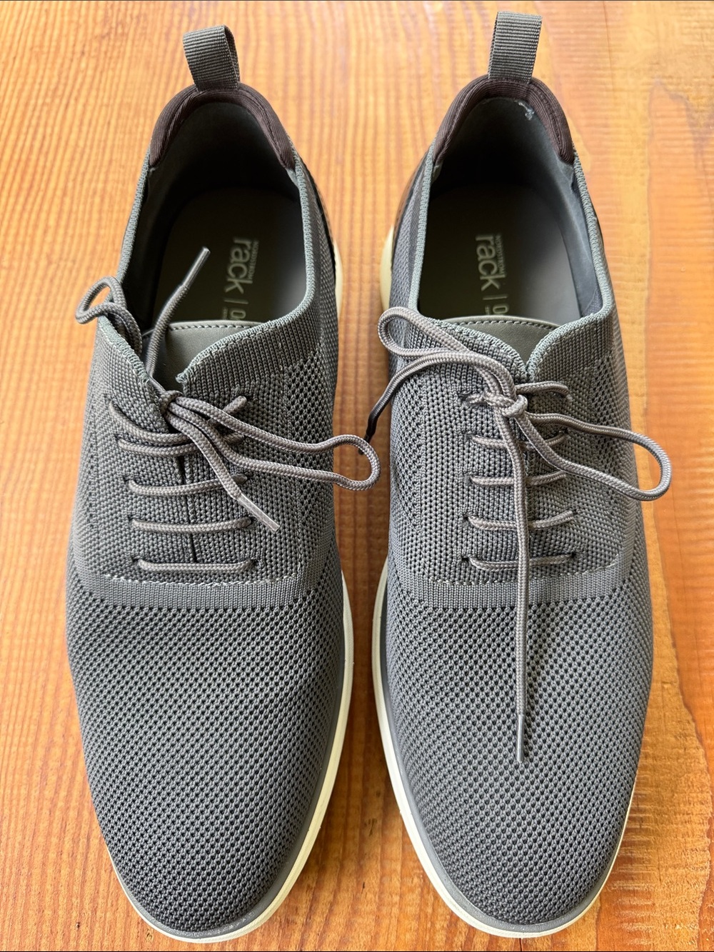 Men's Gray Knit Lace-Up Casual Shoes